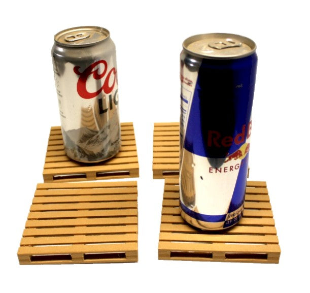Mini Pallet Coaster Set – Rustic 3D Printed Pallet Drink Coasters (Set of 4)