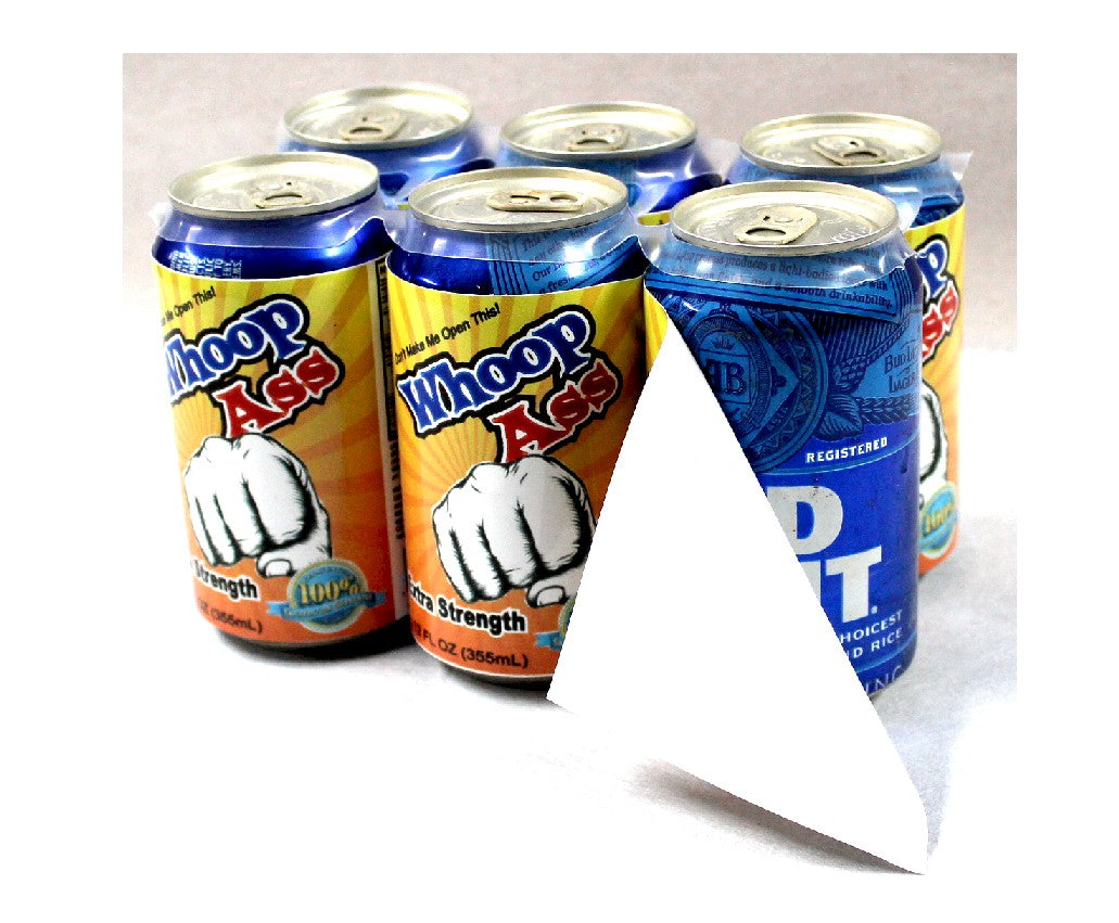 6 Pack of Whoop Ass – Extra Strength Funny Gag Gift Can Wraps