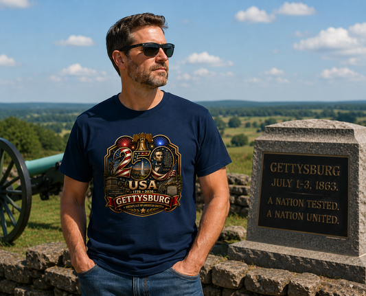 Gettysburg, Pennsylvania Shirt | Turning Point of the Civil War | USA 250 Collection™