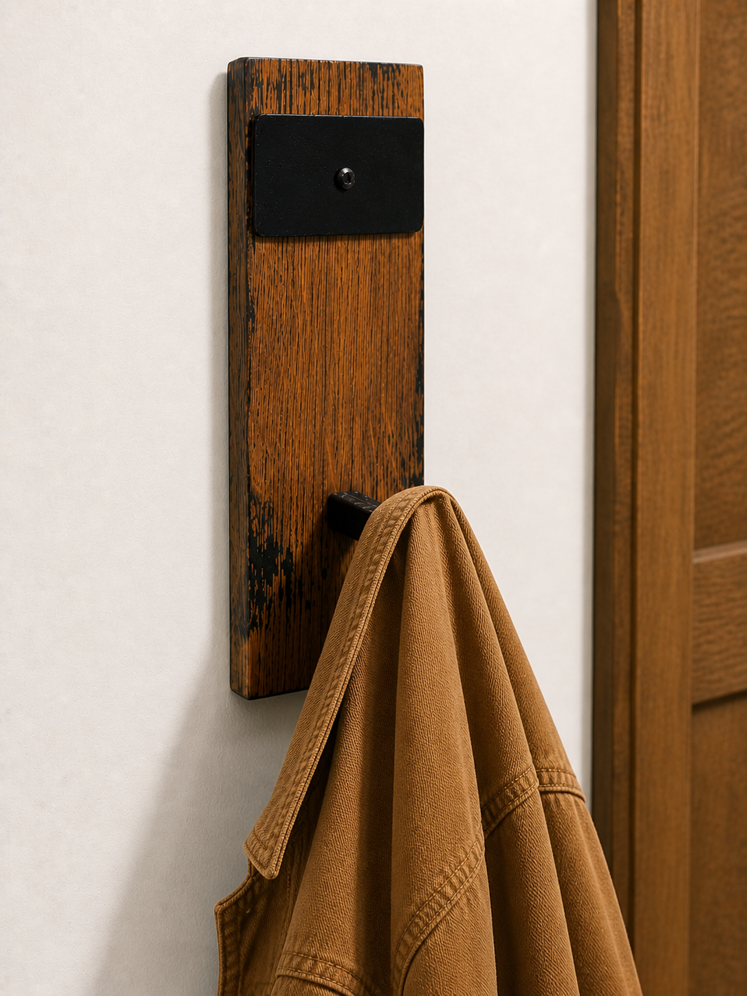 Railroad Spike Wall Hook – Rustic Coat & Hat Hook – Reclaimed Wood Entryway Hook