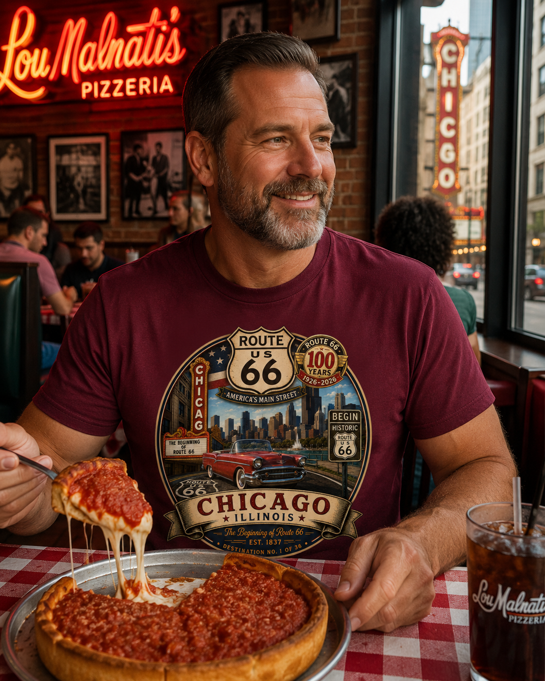 Chicago Illinois Route 66 Shirt – Historic & 100th Anniversary Editions – Destination No. 1 of 36
