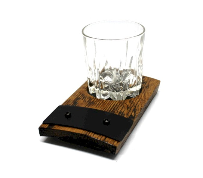 Deluxe Whiskey Barrel Stave Coaster with 16oz Ball® Mason Jar – Rustic Barrel Wood Drink Holder