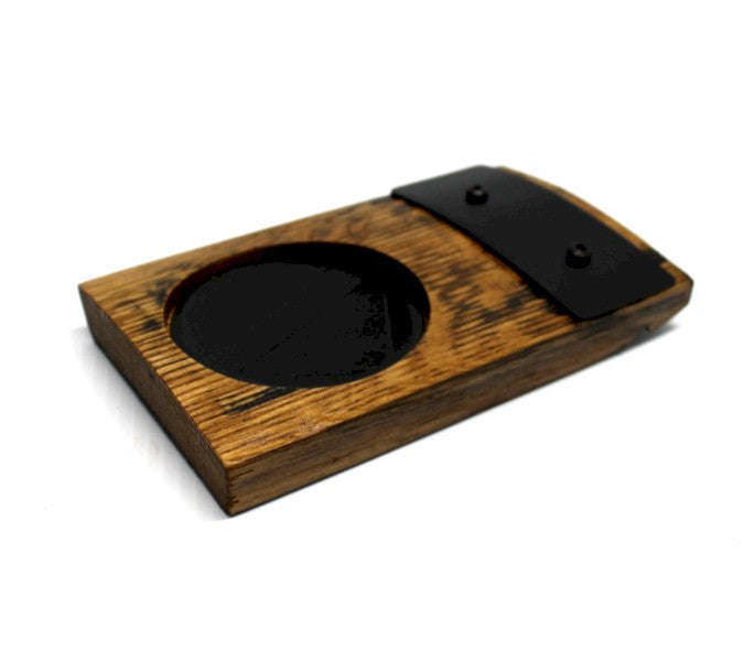 Deluxe Whiskey Barrel Stave Coaster with 16oz Ball® Mason Jar – Rustic Barrel Wood Drink Holder