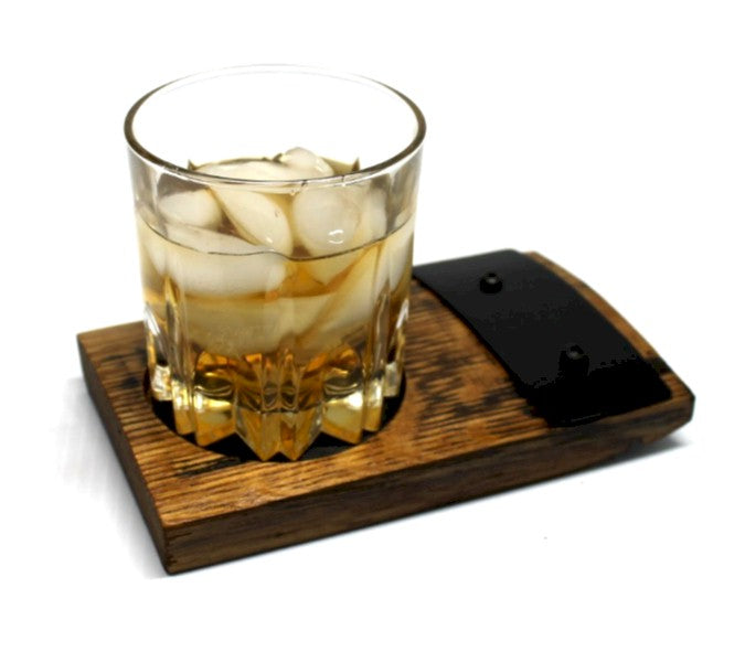Deluxe Whiskey Barrel Stave Coaster with 16oz Ball® Mason Jar – Rustic Barrel Wood Drink Holder