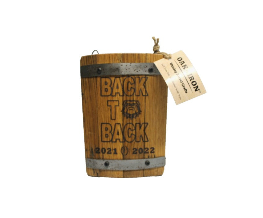 Georgia Bulldogs Back-to-Back Champion Whiskey Barrel Stave Wall Decor (2021–2022)