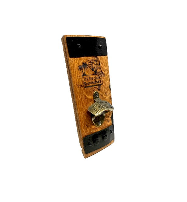 It’s 5 O’Clock Somewhere” Bottle Opener – Funny Bourbon Gift for Man Cave or Patio Bar
