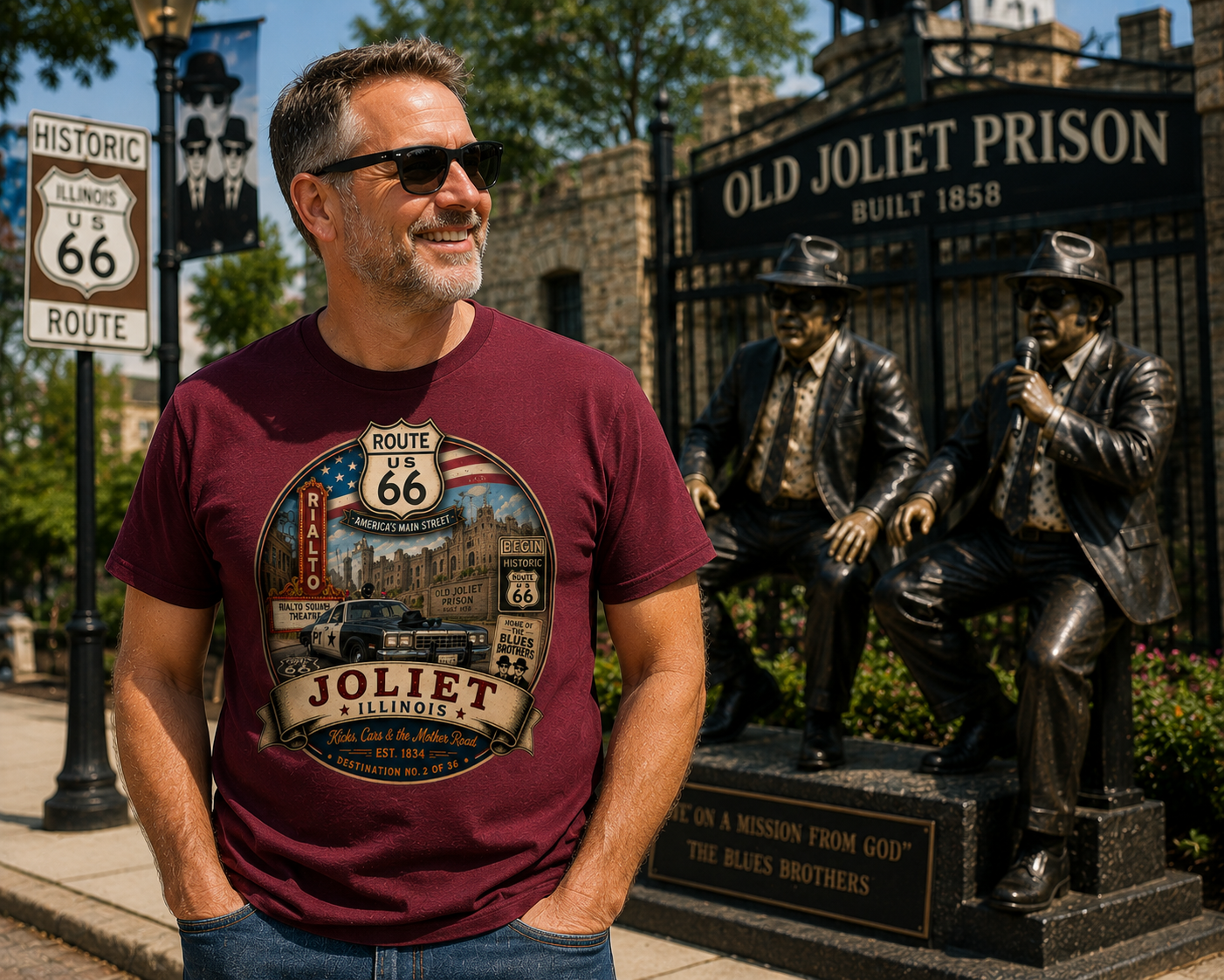Joliet Illinois Route 66 Shirt – Historic & 100th Anniversary Editions – Destination No. 2 of 36
