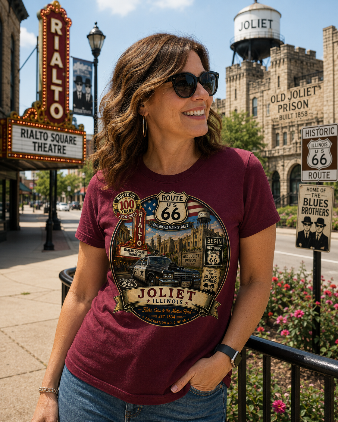 Joliet Illinois Route 66 Shirt – Historic & 100th Anniversary Editions – Destination No. 2 of 36