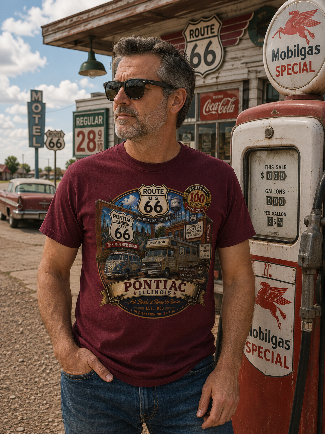 Pontiac Illinois Route 66 Shirt – Historic & 100th Anniversary Editions – Destination No. 3 of 36