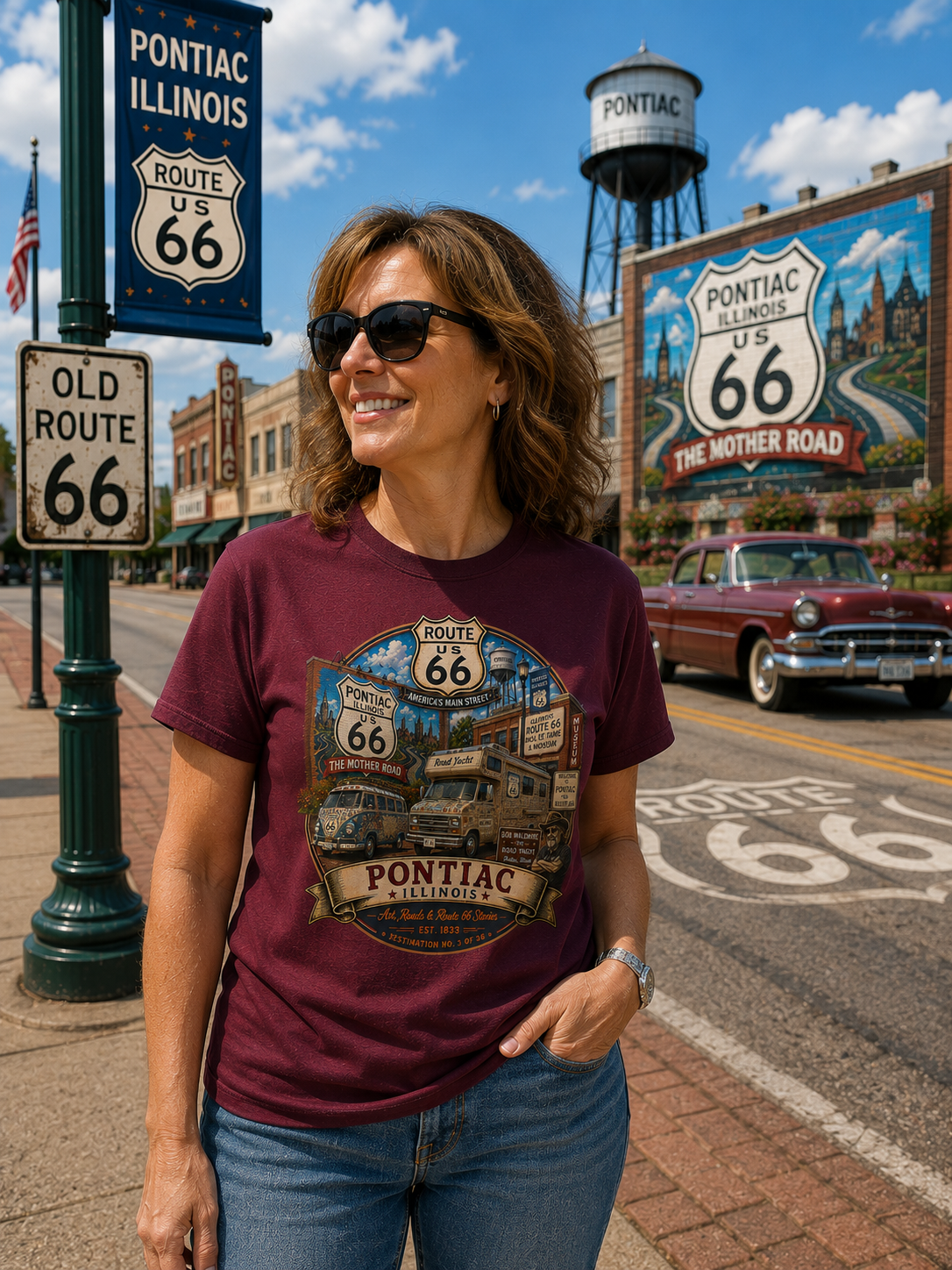 Pontiac Illinois Route 66 Shirt – Historic & 100th Anniversary Editions – Destination No. 3 of 36