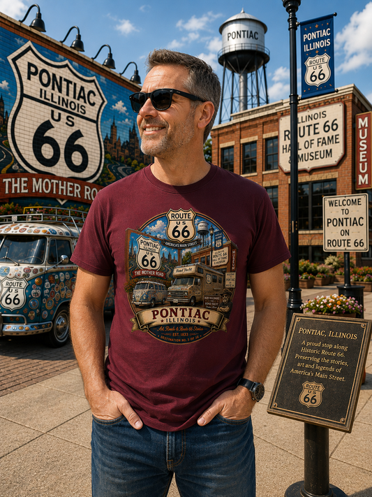 Pontiac Illinois Route 66 Shirt – Historic & 100th Anniversary Editions – Destination No. 3 of 36