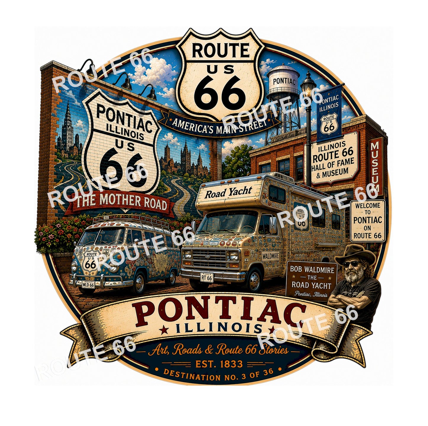 Pontiac Illinois Route 66 Shirt – Historic & 100th Anniversary Editions – Destination No. 3 of 36