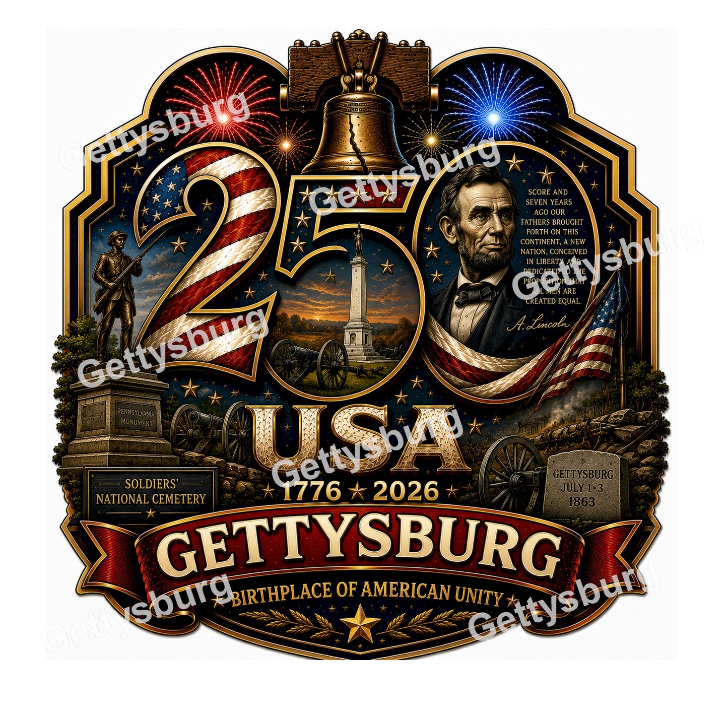 Gettysburg, Pennsylvania Shirt | Turning Point of the Civil War | USA 250 Collection™