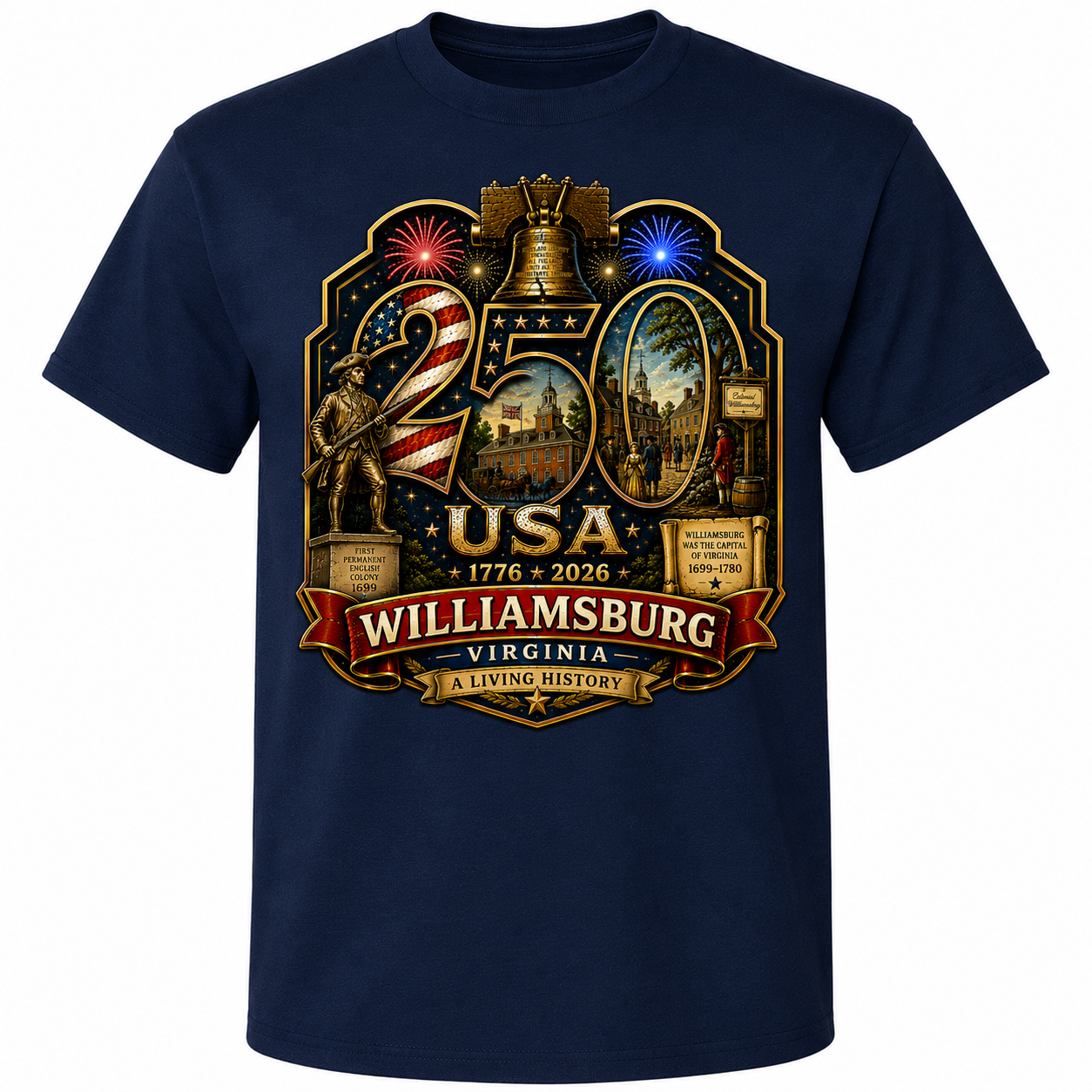 Williamsburg, Virginia Shirt | Colonial Capital of Virginia | USA 250 Collection™