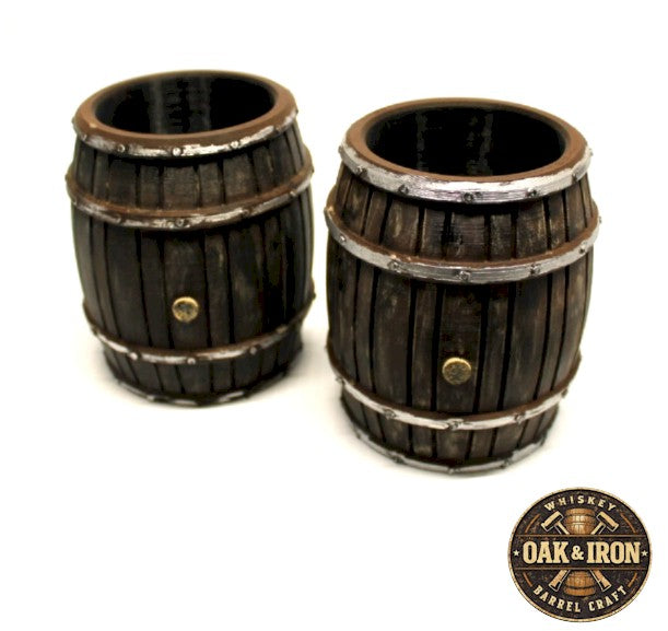 Whiskey Barrel Can Holder – Rustic 12oz Beverage Holder – Barrel Drink Cooler