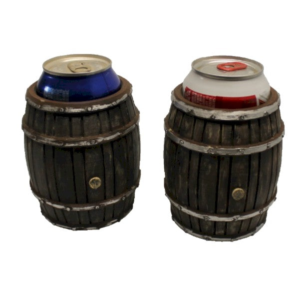 Whiskey Barrel Can Holder – Rustic 12oz Beverage Holder – Barrel Drink Cooler