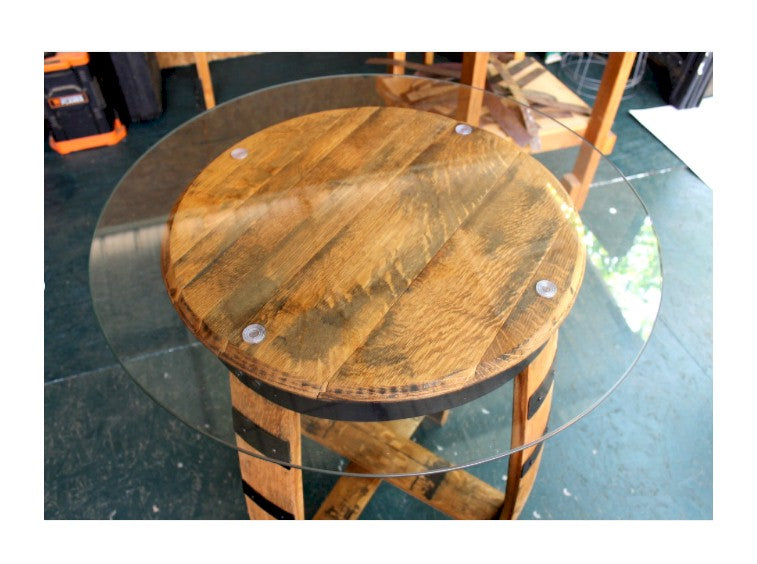 Whiskey Barrel Bistro Table Set – Premium Man Cave Gift for Bourbon Lovers & Home Bars