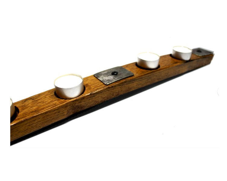 Whiskey Barrel Stave Tealight Candle Holder – Rustic Reclaimed Barrel Wood Centerpiece