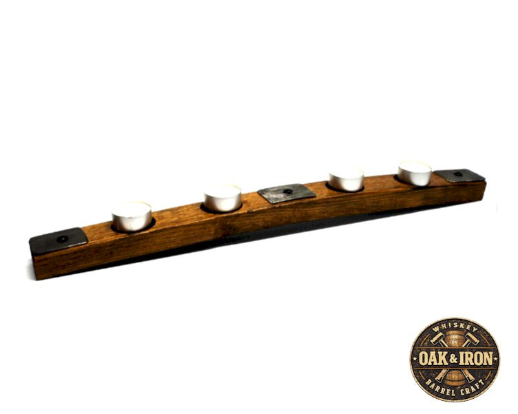 Whiskey Barrel Stave Tealight Candle Holder – Rustic Reclaimed Barrel Wood Centerpiece