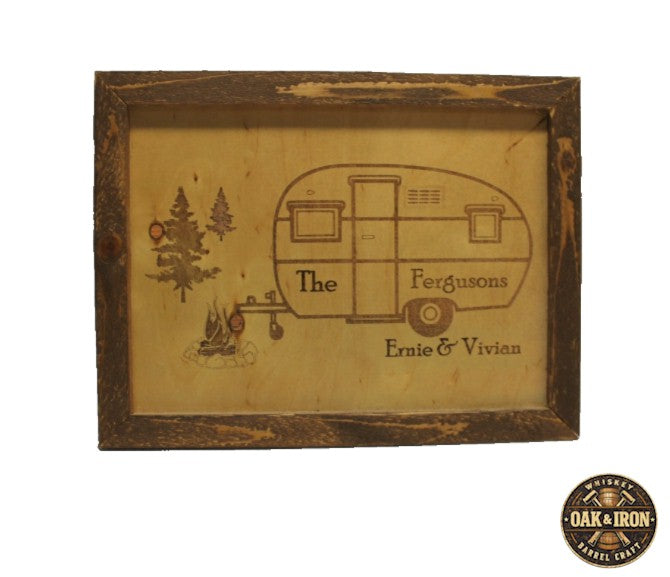 Personalized Camper Wall Sign – Custom “Canned Ham” Camper Laser Engraved Rustic Wood Sign – Camping Gift Decor (8x10)