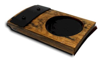 Oak & Iron Bar Starter Set – Whiskey Stave Bottle Holder, Deluxe Coaster & Bottle Opener Bundle