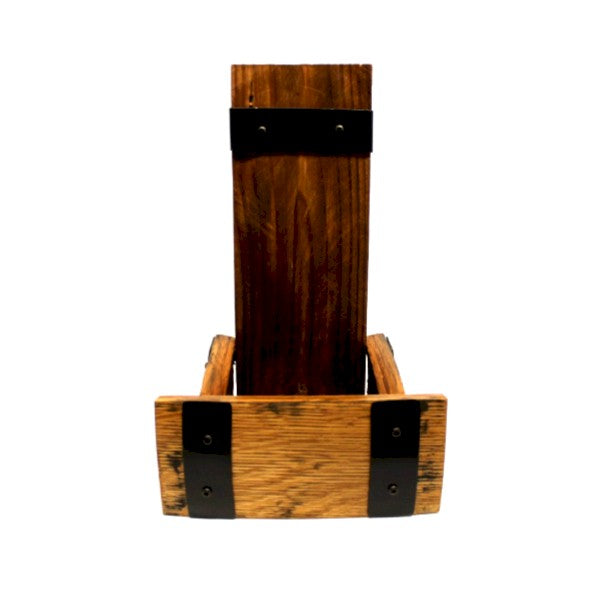 Whiskey Barrel Bottle Holder – Rustic Wood Liquor Display Stand for Bar, Man Cave or Gifts