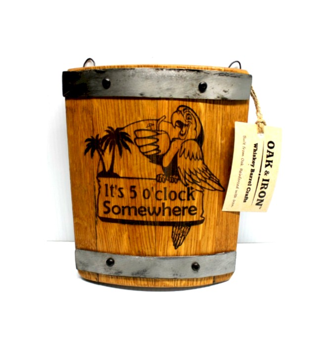 It’s 5 O’Clock Somewhere - Whiskey Barrel Stave Wall Sign