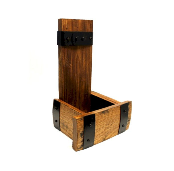 Whiskey Barrel Bottle Holder – Rustic Wood Liquor Display Stand for Bar, Man Cave or Gifts