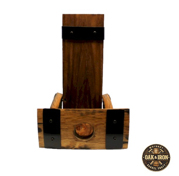 Whiskey Barrel Stave Bottle Holder – Bung Hole Edition – Rustic Wall Mount Liquor Display