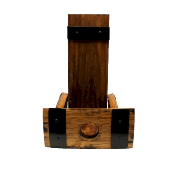 Whiskey Barrel Stave Bottle Holder – Bung Hole Edition – Rustic Wall Mount Liquor Display