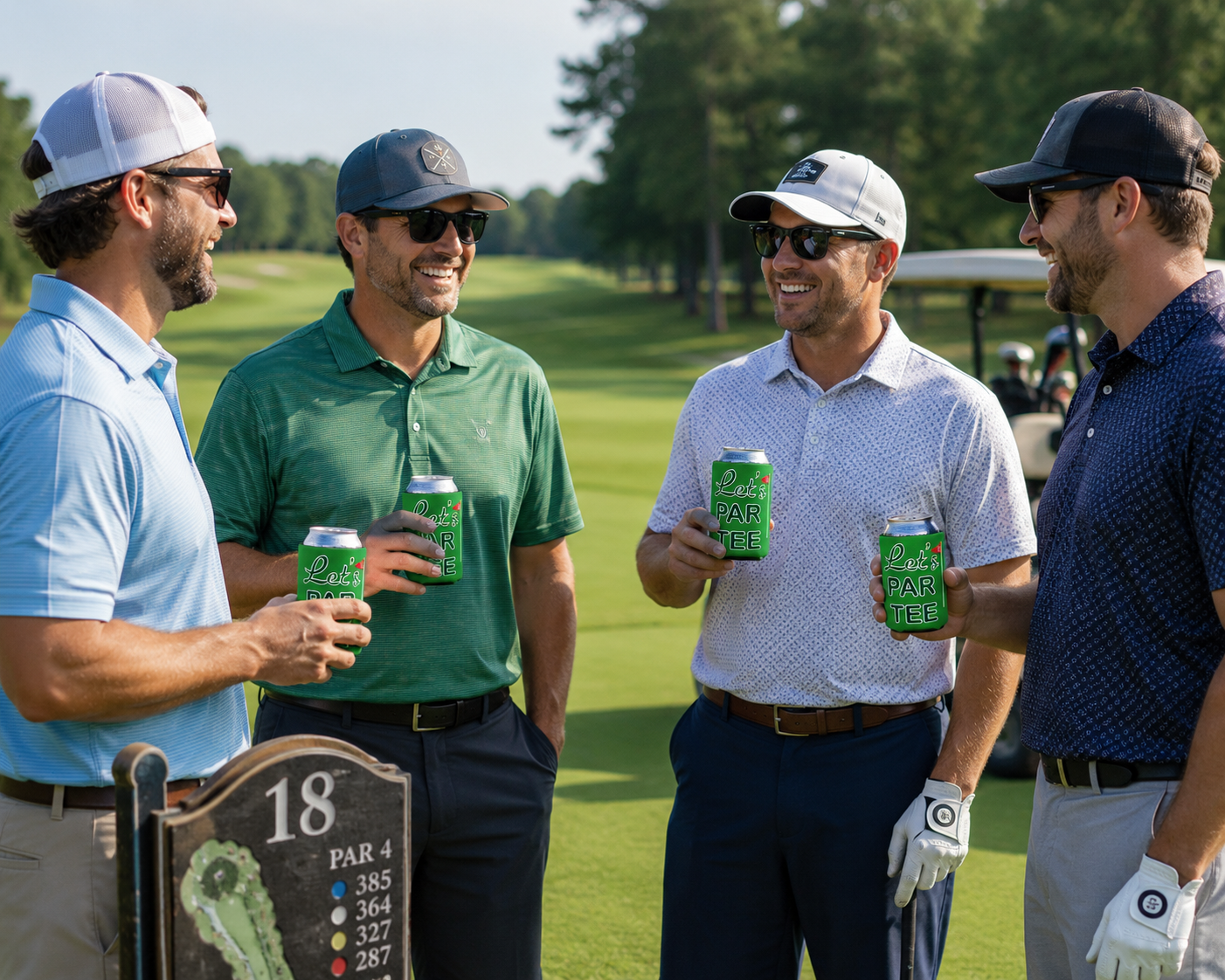 Let’s PAR TEE™ Golf Can Cooler – Funny Golf Gift for Golfers, Bachelor Parties & Tournaments