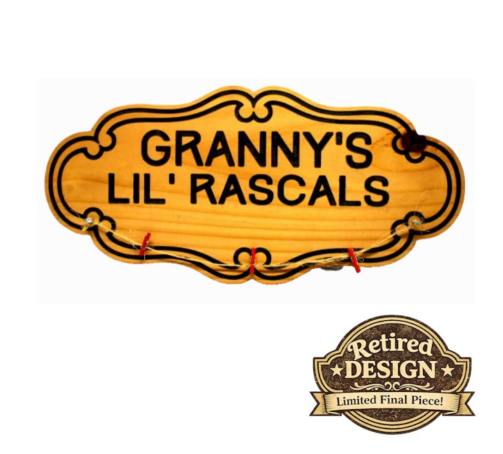 “Grandma’s Lil Rascals” Solid Wood Photo Display Wall Sign – Grandma Gift Picture Hanger Décor