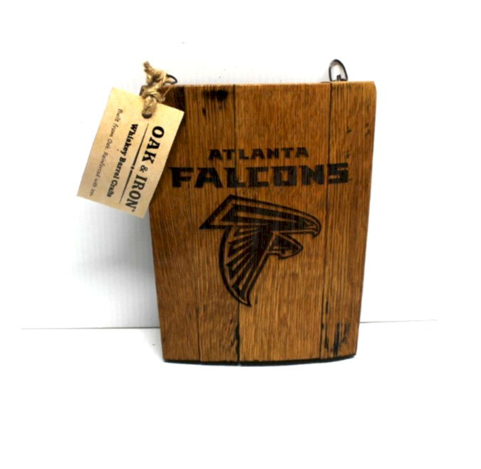 Atlanta Falcons Whiskey Barrel Stave Wall Décor Sign – Reclaimed Barrel Wood Rustic Fan Gift