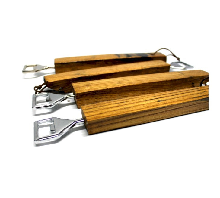 Rustic Wooden Bottle Opener – Whiskey Barrel Handheld Beer Opener for Bar or Gift for Him