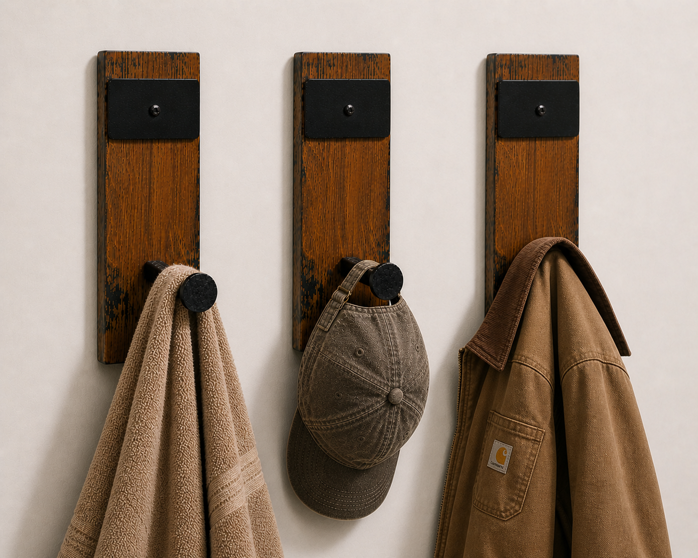 Whiskey Barrel Railroad Spike Wall Hooks – Rustic Gift for Cabin, Entryway or Man Cave