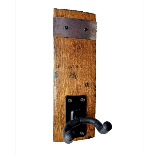 Oak Guitar Wall Mount – Rustic Whiskey Barrel Holder (Gift for Guitar Player)