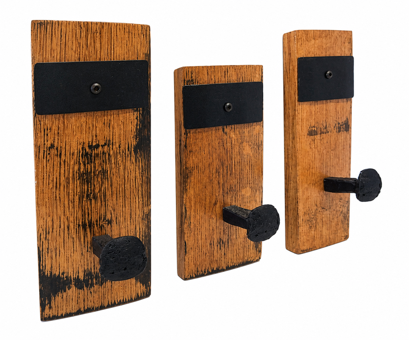 Whiskey Barrel Railroad Spike Wall Hooks – Rustic Gift for Cabin, Entryway or Man Cave