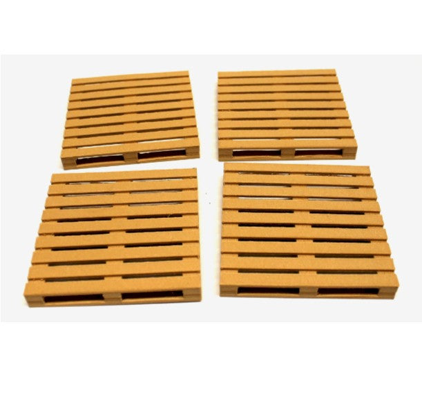 Mini Pallet Coaster Set – Rustic 3D Printed Pallet Drink Coasters (Set of 4)