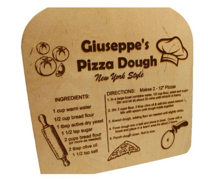 Personalized Family Recipe Pizza Peel – Custom Name Engraved Pizza Peel Made in Italy 12x17