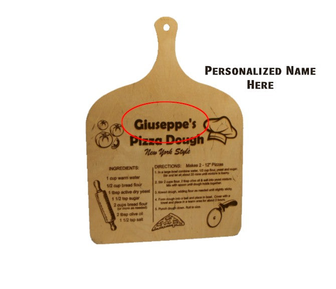 Personalized Family Recipe Pizza Peel – Custom Name Engraved Pizza Peel Made in Italy 12x17