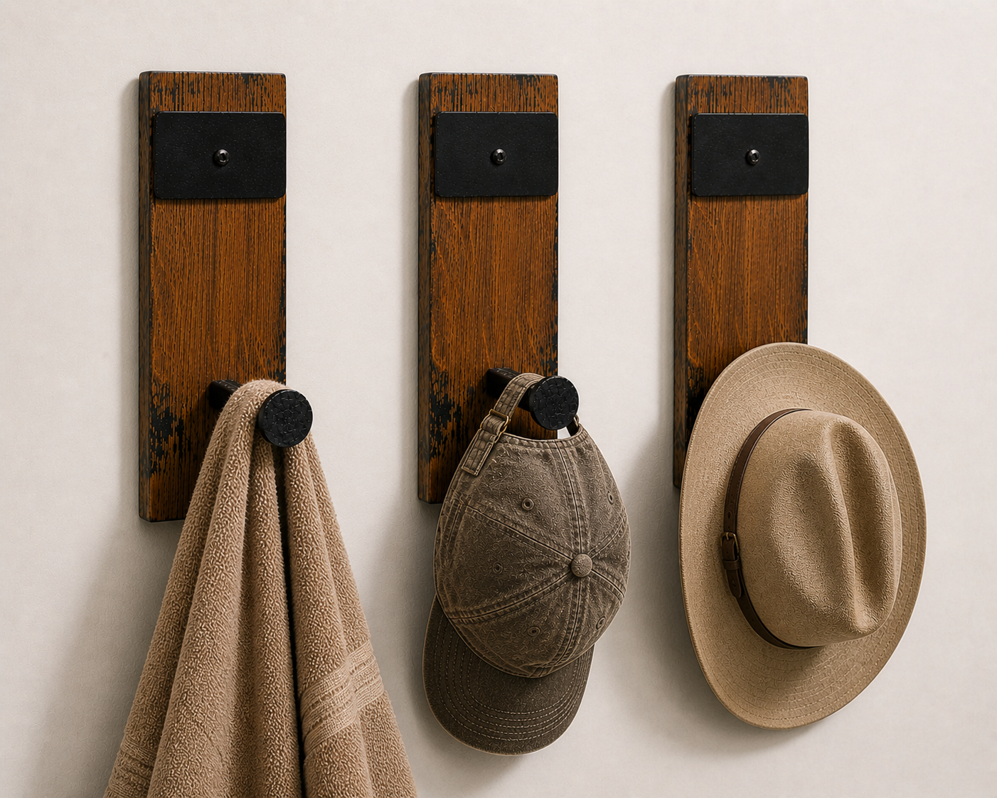 Whiskey Barrel Railroad Spike Wall Hooks – Rustic Gift for Cabin, Entryway or Man Cave